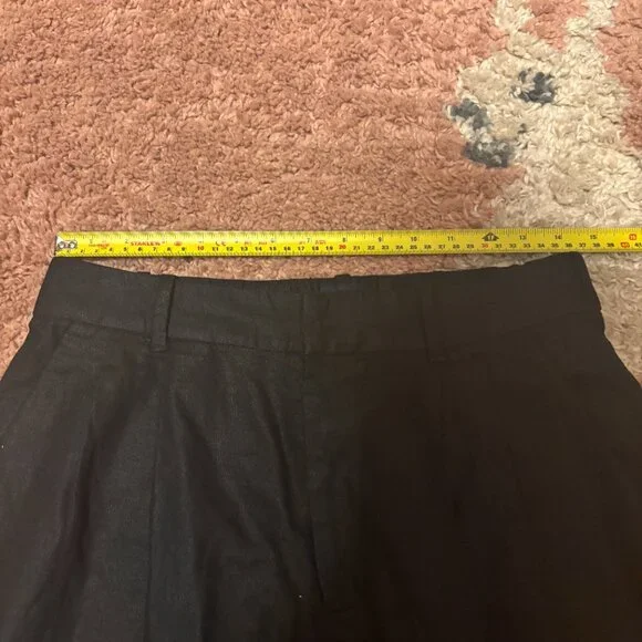 Gap 365 High Rise Linen Blend Wide-Leg Trousers Black, Women's Size 6 - Picture 8 of 10